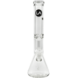 LA Pipes "King Bong" clear beaker bong with 9mm thickness and showerhead percolator front view