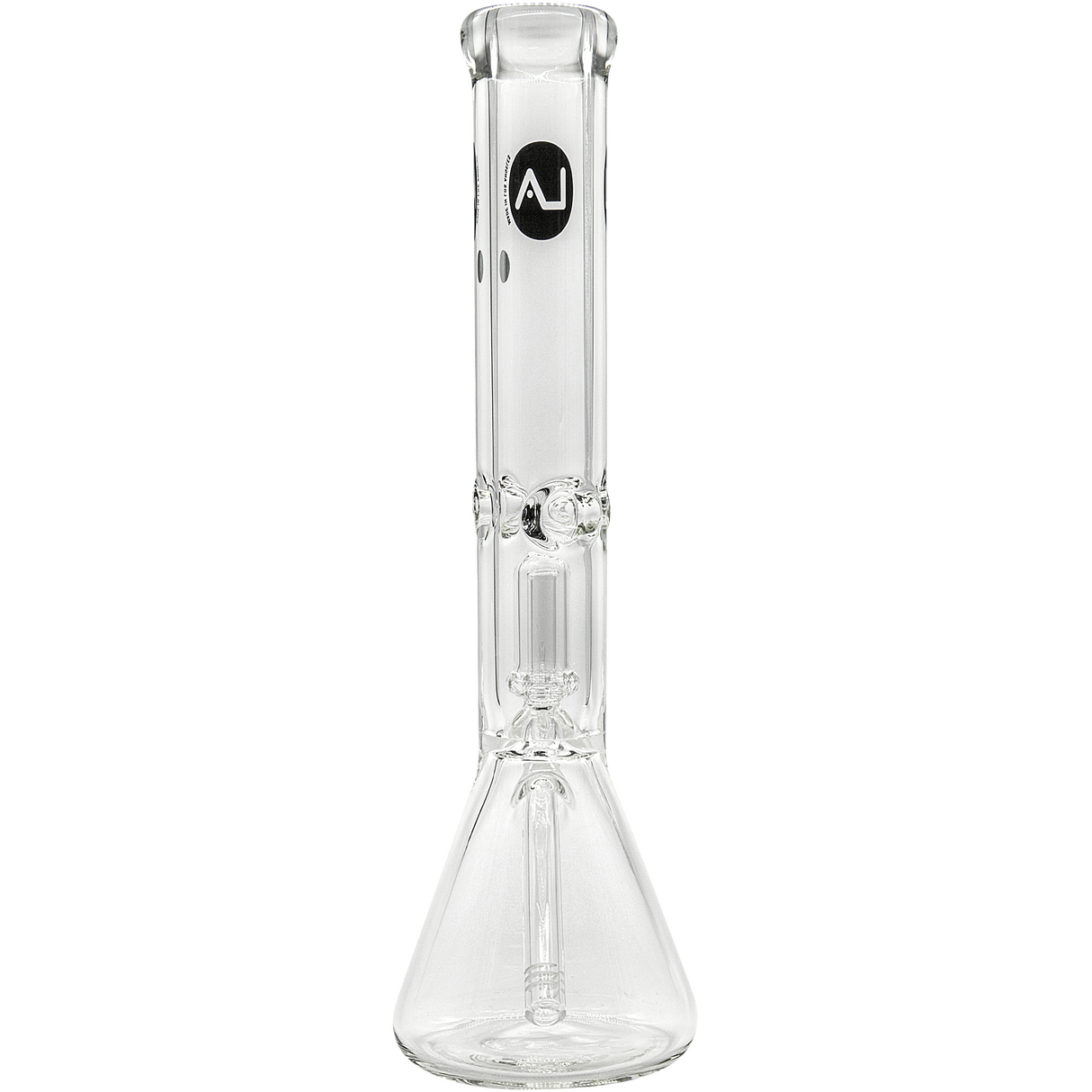 LA Pipes "King Bong" 9mm Thick Beaker Bong with Showerhead Percolator, Front View