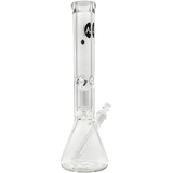 LA Pipes "King Bong" 9mm Thick Beaker Bong with Showerhead Percolator, Clear Borosilicate Glass, Front View