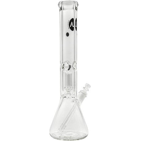 LA Pipes "King Bong" 9mm Thick Beaker Bong with Showerhead Percolator, Clear Borosilicate Glass, Front View