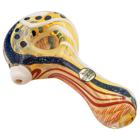 LA Pipes "Pancake" Dichroic Spoon Pipe with Color-Changing Borosilicate Glass, Side View