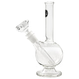 LA Pipes Pedestal Basic Bong with 45 Degree Joint and Bubble Design, Clear Borosilicate Glass, 8" Height