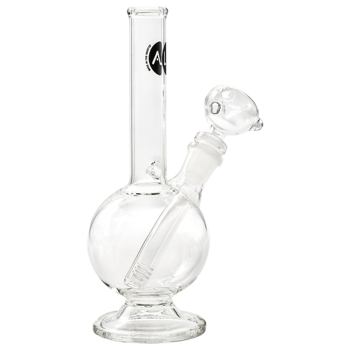 LA Pipes Pedestal Basic Bong, 8" tall, 45-degree joint, 18-19mm, borosilicate glass, front view