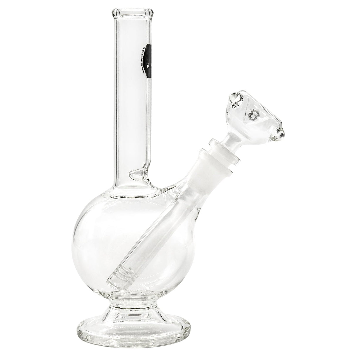 LA Pipes Pedestal Basic Bong, 8" Borosilicate Glass with 45 Degree Joint, Side View
