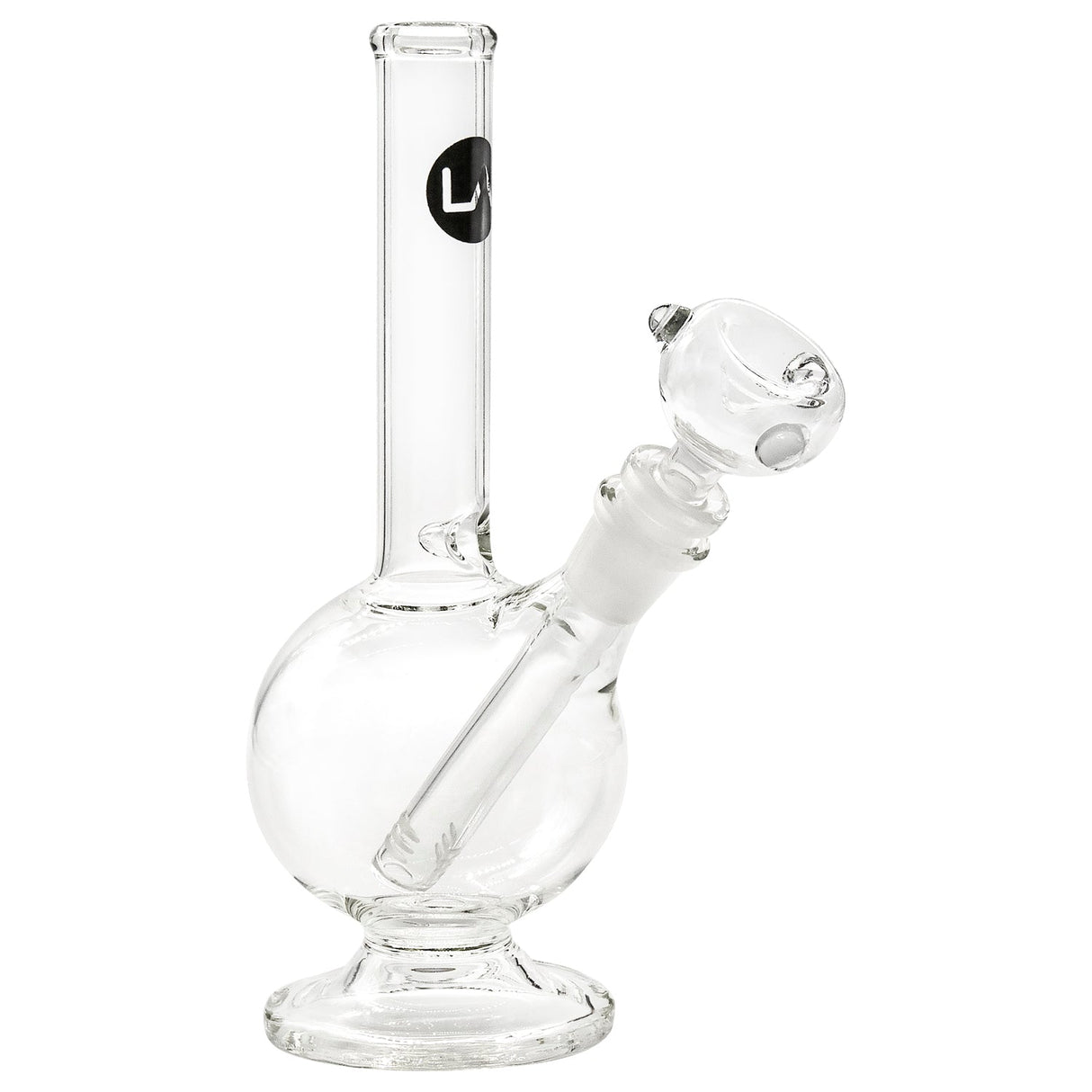 LA Pipes Pedestal Basic Bong in Borosilicate Glass with 45 Degree Joint Angle, Front View