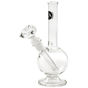 LA Pipes Pedestal Basic Bong with Bubble Design, 8" Height, 45 Degree Joint Angle, Front View