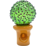 LA Pipes Peyote Cactus Glass Pipe for Dry Herbs, Borosilicate Spoon Design, Front View