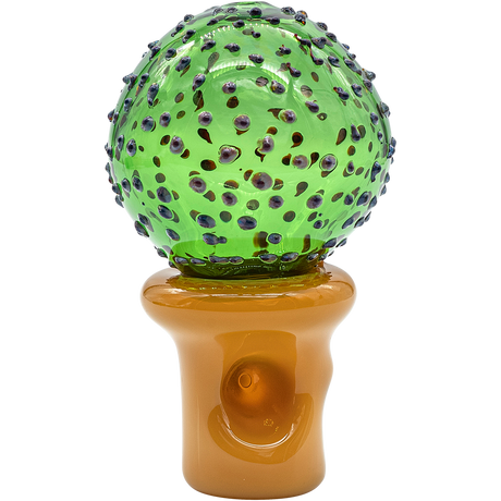 LA Pipes Peyote Cactus Glass Pipe for Dry Herbs, Borosilicate Spoon Design, Front View