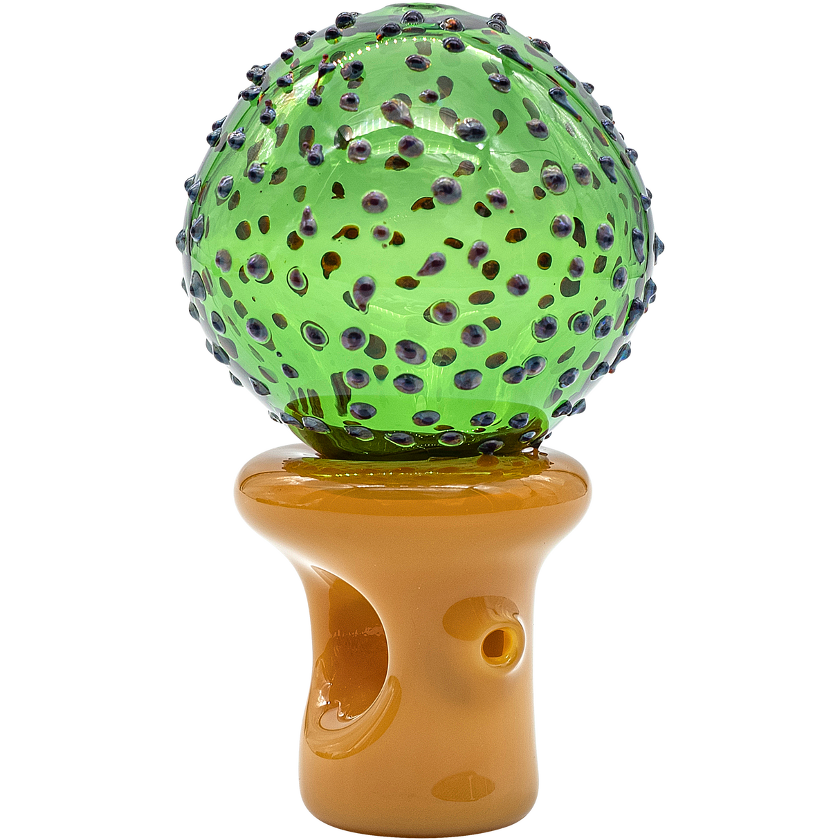 LA Pipes Peyote Cactus Glass Pipe for Dry Herbs, 4" Borosilicate Spoon Design