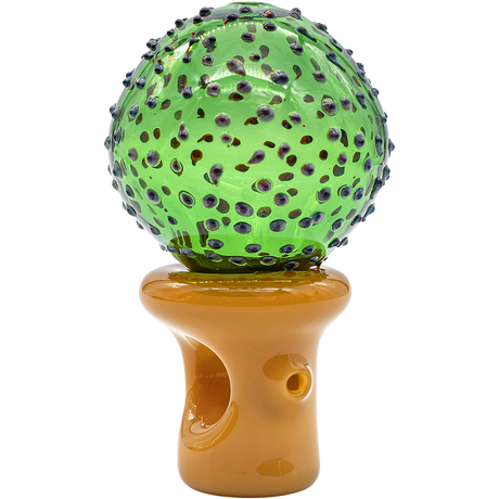 LA Pipes Peyote Cactus Glass Pipe, 4" Spoon Design, Borosilicate for Dry Herbs, Front View