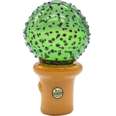 LA Pipes Peyote Cactus Glass Pipe for Dry Herbs, 4" Borosilicate, Front View
