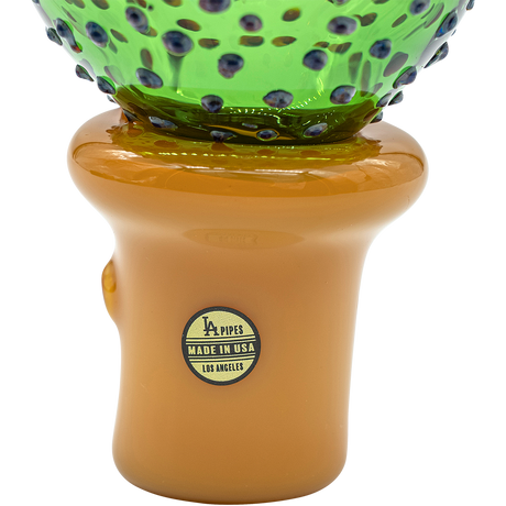 LA Pipes Peyote Cactus Glass Pipe for Dry Herbs, 4" Borosilicate Spoon Design, Front View