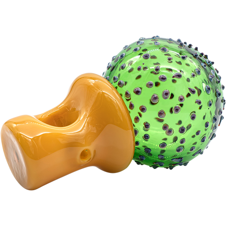 LA Pipes Peyote Cactus Glass Pipe, 4" Borosilicate, for Dry Herbs, Side View