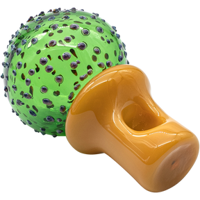 LA Pipes Peyote Cactus Glass Pipe for Dry Herbs, 4" Borosilicate Spoon Design