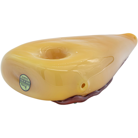 LA Pipes "Potperoni" Glass Pizza Pipe with Sidecar Design on Seamless White Background