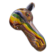 LA Pipes Rainbow Gold Fumed Marble Pipe, compact design, angled side view on white background