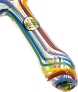 LA Pipes Rainbow Ripper Spoon Pipe - Angled View Highlighting Borosilicate Glass Design