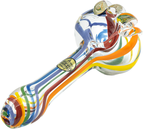 LA Pipes Rainbow Ripper Spoon Pipe, 4.35" Borosilicate Glass, USA-made, for Dry Herbs