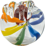 LA Pipes Rainbow Ripper Spoon Pipe for Dry Herbs, Borosilicate Glass, Top View