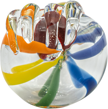LA Pipes Rainbow Ripper Spoon Pipe for Dry Herbs, Borosilicate Glass, Top View