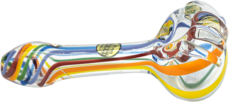 LA Pipes Rainbow Ripper Spoon Pipe, 4.35" Borosilicate Glass, USA Made, for Dry Herbs