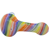 LA Pipes Rainbow Spirals Glass Pipe, 4.5" Spoon Design, Borosilicate, USA Made