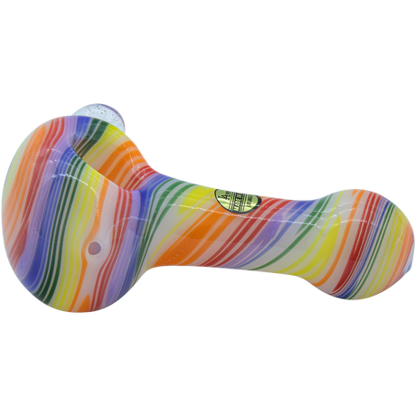 LA Pipes Rainbow Spirals Glass Pipe, 4.5" Spoon Design, Borosilicate, USA Made