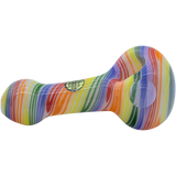 LA Pipes Rainbow Spirals Glass Pipe, 4.5" Spoon Design, Borosilicate, Side View