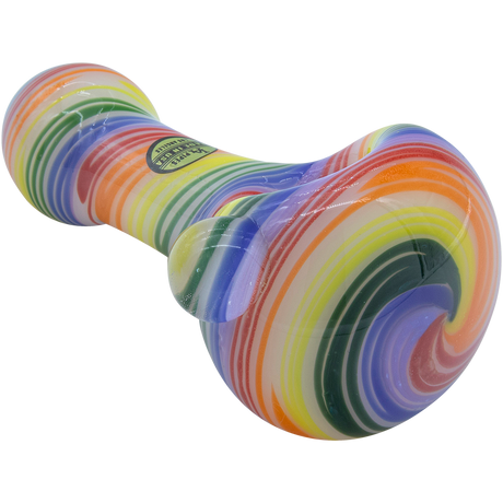 LA Pipes Rainbow Spirals Glass Pipe, 4.5" Spoon Design, Durable Borosilicate, Made in USA