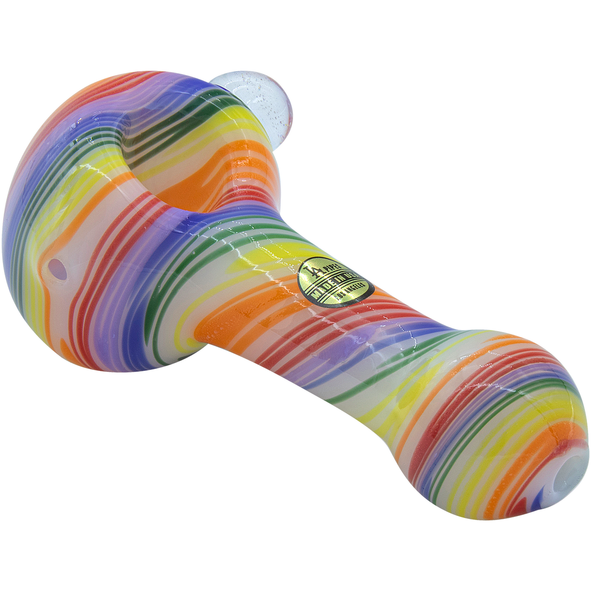 HD Glass Striped Rainbow Bright Pipe