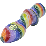 LA Pipes "Rainbow Tornado" Chillum Pipe - 3" Borosilicate Glass, USA Made, For Dry Herbs