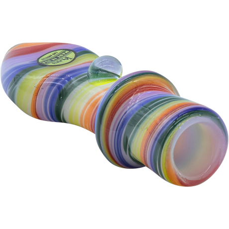 LA Pipes "Rainbow Tornado" Chillum Pipe, 3" Borosilicate Glass, USA Made, For Dry Herbs