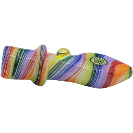 LA Pipes "Rainbow Tornado" Chillum Pipe - Colorful Borosilicate Glass, 3" Length, USA Made