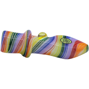 LA Pipes "Rainbow Tornado" Chillum Pipe - Colorful Borosilicate Glass, 3" Length, USA Made