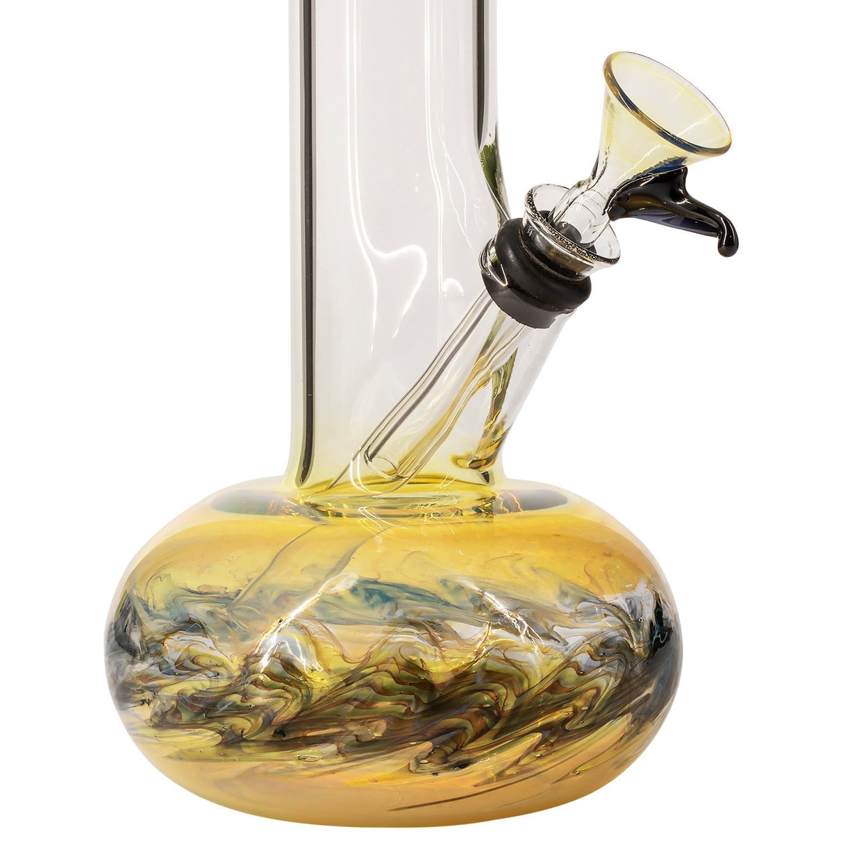 LA Pipes Raked Bubble Bong with Fumed Base, 11" Height, 14mm Grommet Joint, Front View