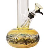 LA Pipes Raked Bubble Bong with Fumed Base, Borosilicate Glass, Side View on White