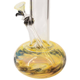 LA Pipes Raked Bubble Bong with Fumed Base and Deep Bowl, Borosilicate Glass, Side View