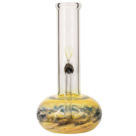 LA Pipes Raked Bubble Bong with Fumed Base, 11" Borosilicate Glass, Front View