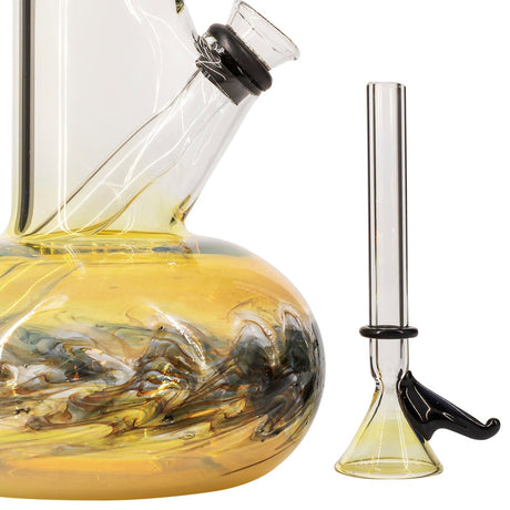 LA Pipes Raked Bubble Bong with Fumed Base, Grommet Joint, and Clear Downstem