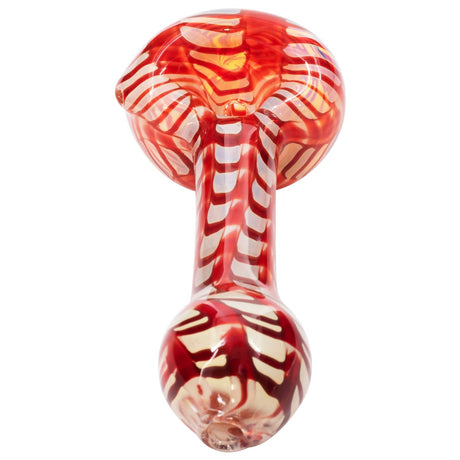 LA Pipes Raked Silver Fumed Mini Spoon Pipe with Color Changing Design, Front View