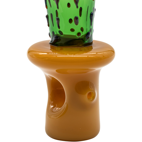 LA Pipes San Pedro Cactus Glass Pipe, 5" Spoon Design, Borosilicate, Front View