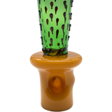 LA Pipes San Pedro Cactus Glass Pipe, 5" Spoon Design, Borosilicate, Green, Front View