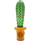 LA Pipes San Pedro Cactus Glass Pipe, 5" Spoon Design, Borosilicate, Front View