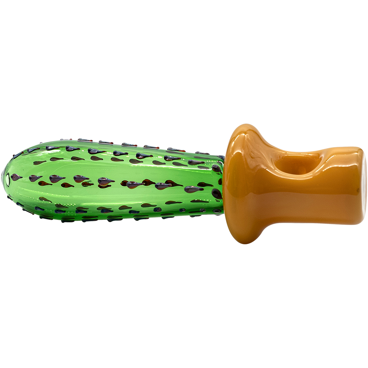 LA Pipes San Pedro Cactus Glass Pipe, green spoon design, 5" borosilicate, USA made