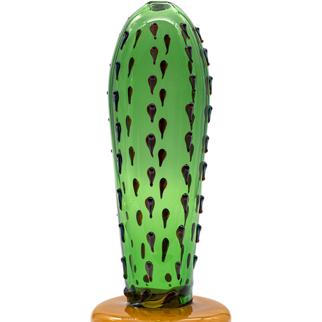 LA Pipes San Pedro Cactus Glass Pipe, 5" Spoon Design, Green Borosilicate Glass, USA Made