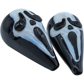 LA Pipes "Scream in Horror" Hand-Pipe, 4" Borosilicate Glass, For Dry Herbs, Top View