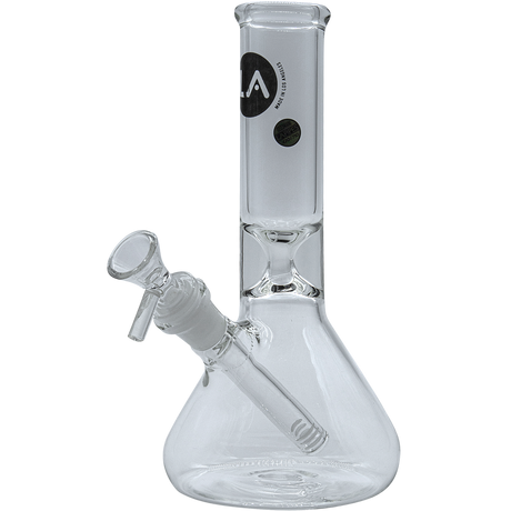 LA Pipes "Shortstop" Beaker Bong in clear borosilicate glass with 14mm female joint