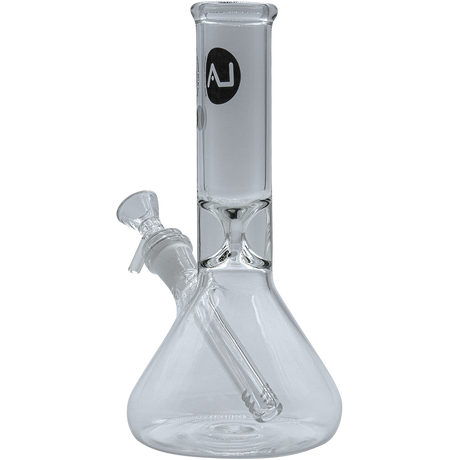 LA Pipes "Shortstop" Beaker Bong, 10" Borosilicate Glass, Clear, Front View