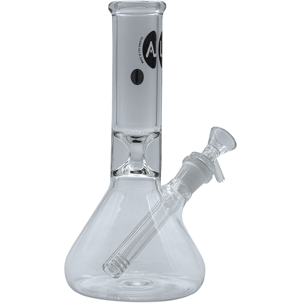 LA Pipes "Shortstop" Beaker Bong in Borosilicate Glass - 10" Height, 14mm Female Joint