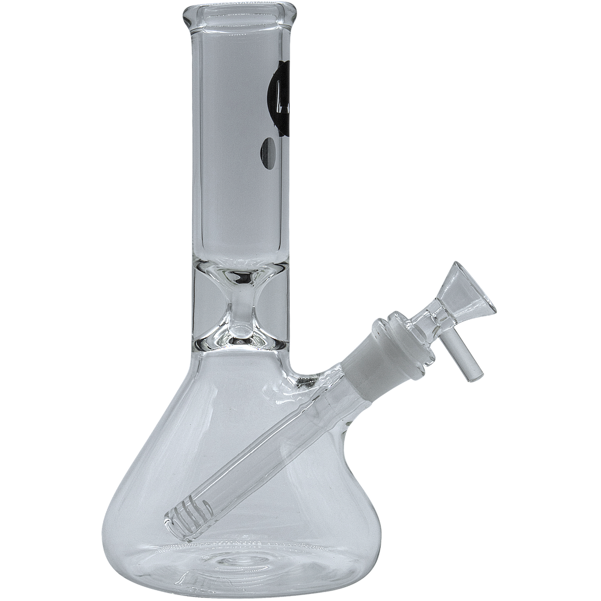 LA Pipes "Shortstop" Beaker Bong in Borosilicate Glass, 10" Height, Front View